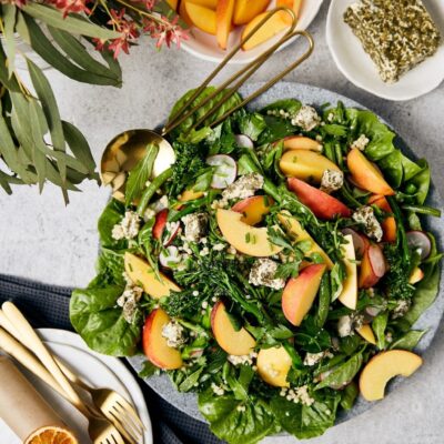 Pearl Couscous Salad with Charred Peaches | Lunch Lady Lou