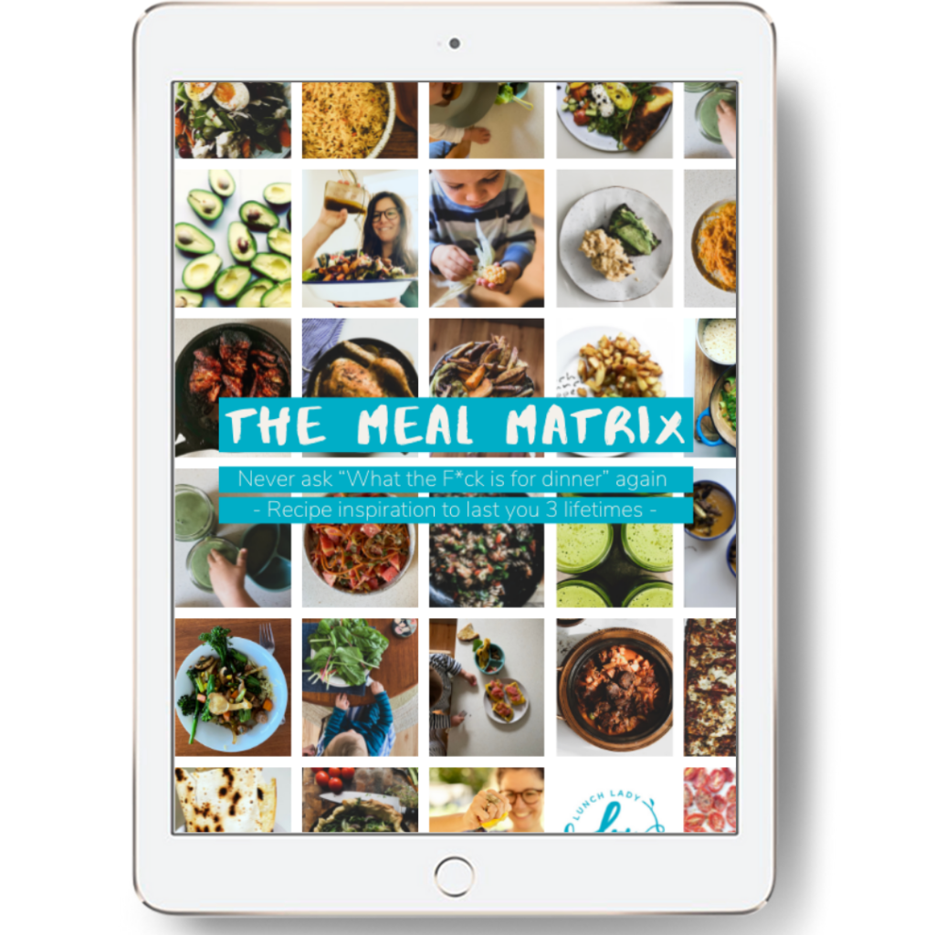 The Meal Matrix is a free guide helping you create effortless meals without a recipe, so you never have to ask WTF is for dinner again
