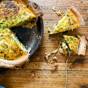 Salmon and leek quiche recipe by Lunch Lady Lou