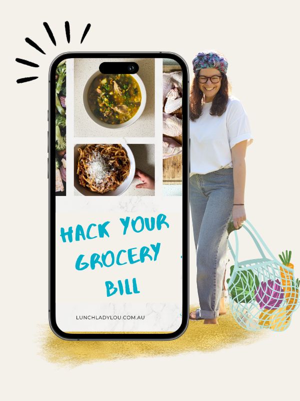 An ipad image with the words Kitchen Time Hacks. A free 5 part series to help you get organised, plan, prep and cook simple healthy meals in less time